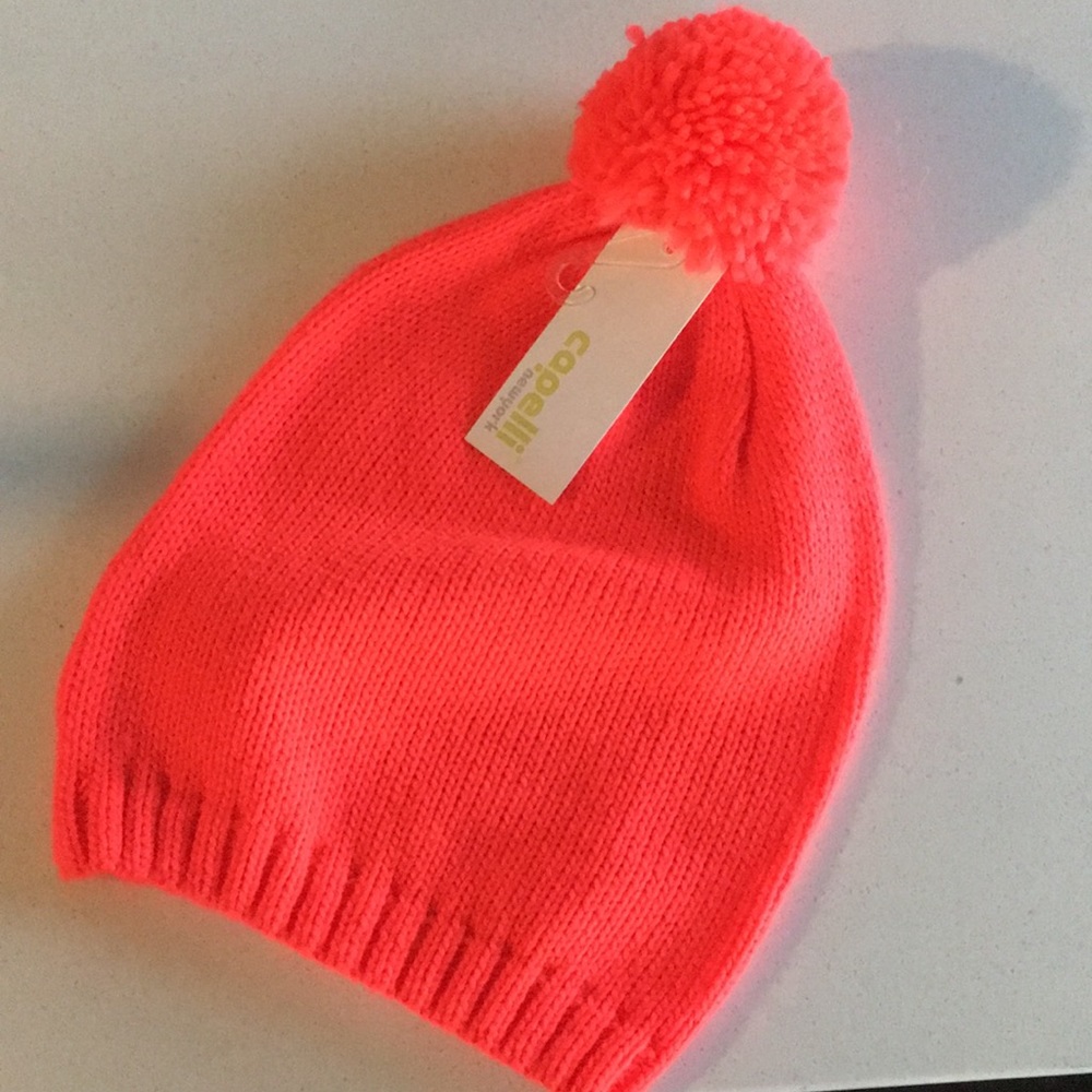 Fluorescent orange beanie